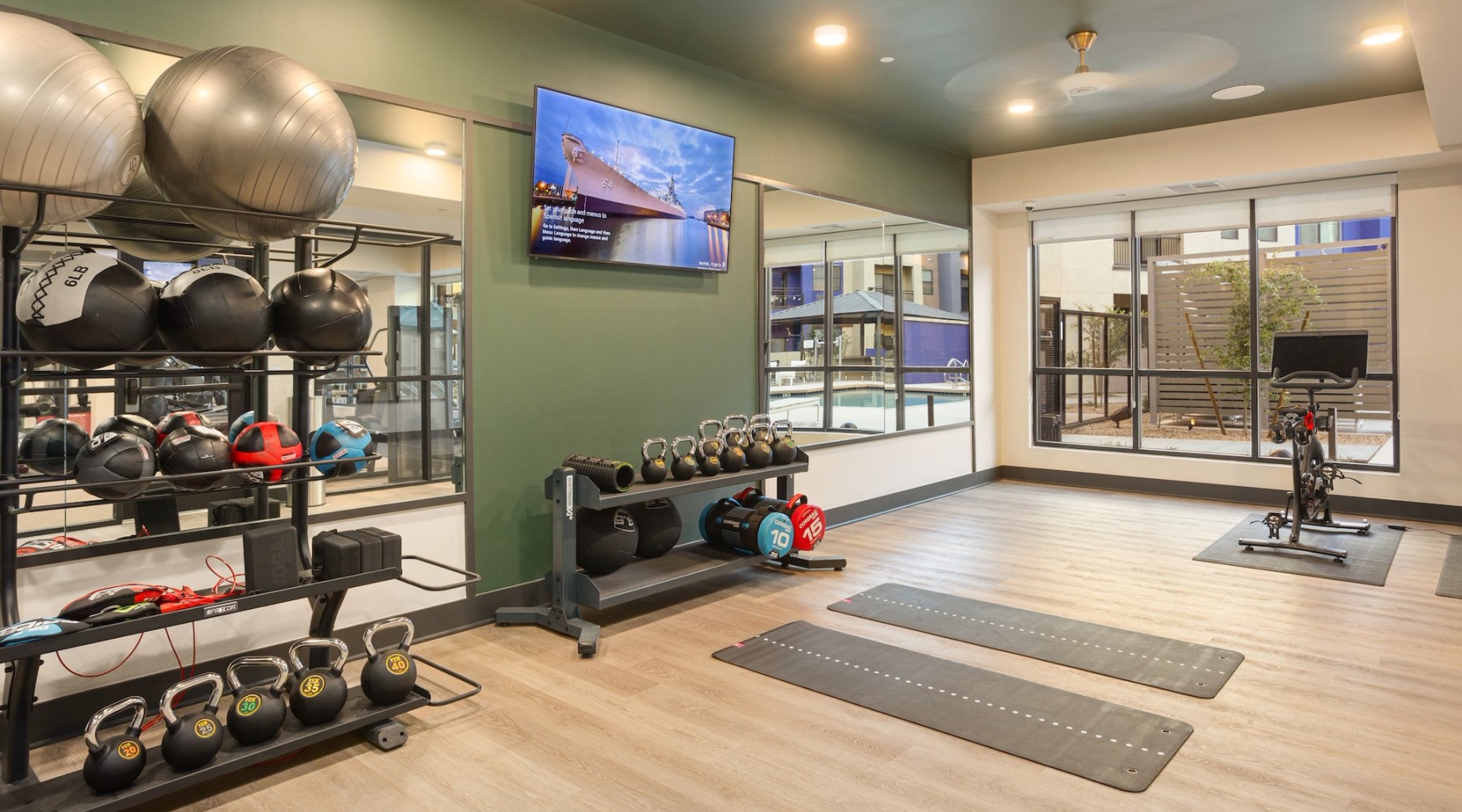 Open and well-lit fitness center