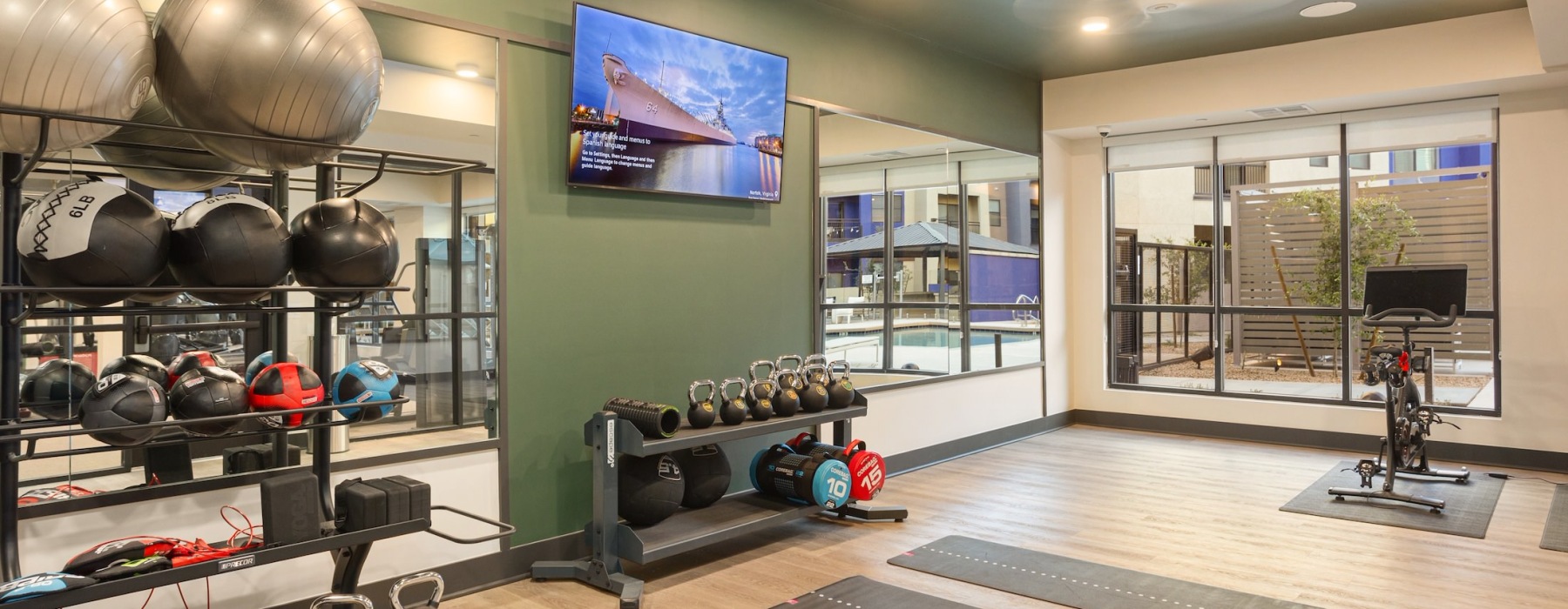 Open and well-lit fitness center